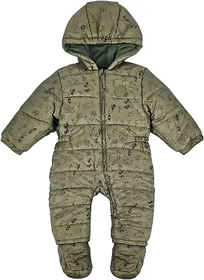 Baby Snowsuit Hooded Overalls With Footie Winter Romper Cotton Boodysuit Winter • £12.99