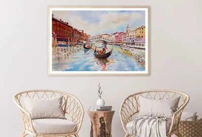 Venice Canal With Tourist Gondola Print Premium Poster High Quality Choose Sizes • £22.87