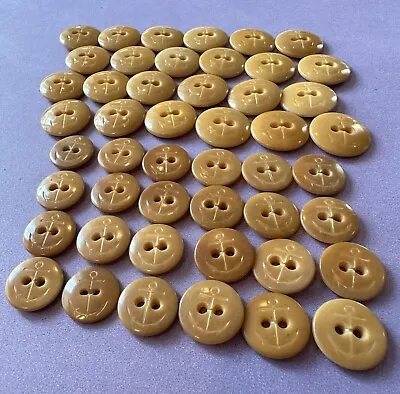 48 Vintage Vegetable Ivory Buttons With Carved Anchor Design 2 Different Sizes • $12.50