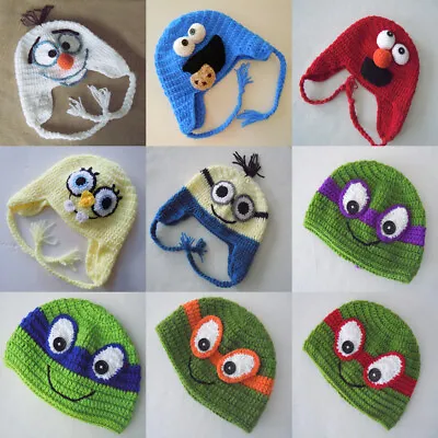 Custom Crochet Animal Cartoon Hat Beanie Photo Prop From Newborn To Adult • $16.99