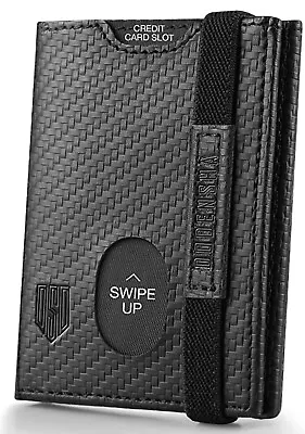 Slim Wallet Genuine Leather Minimalist Wallet For Mens RFID Blocking. • £34.99