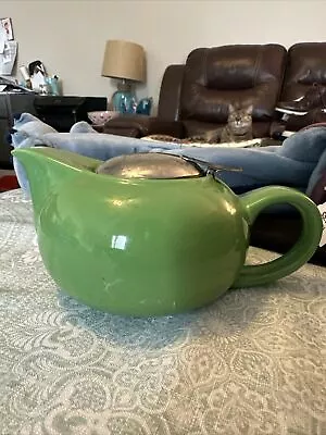 Green Hues Brews Teapot Ceramic Metal  • $10.50