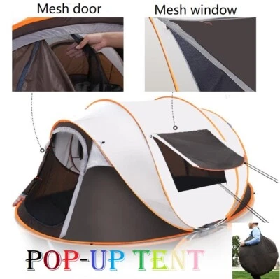 Instant Up Camping Tent 4-6 Person Pop Up Tents Family Hiking Dome Waterproof • $95