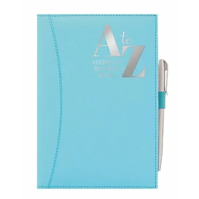 A To Z Telephone A5 Address Book A-Z Index With Pen (Sky Blue) Christmas Gift UK • £5.49