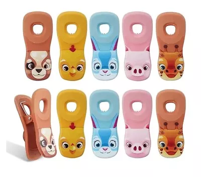 10 Pc. Set – Magnetic Bag Clips – Chip Clips And Snack Clips – Farm Animals • $13.56