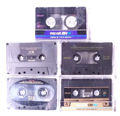 5 Used Maxell Cassette Tape Lot MX 100 UDX-II 90 XL II 100 XL II 90 XL II 60 • $19.99