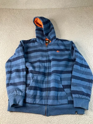£14.06 • Buy Quicksilver Faux Fur Sherpa Lined Youth Full Zip Blue Hoodie Jacket Youth Medium