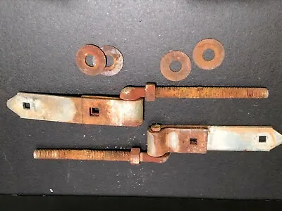 Vintage Hager Gate Metal Strap Hinges Washers Barn Farmhouse • $25