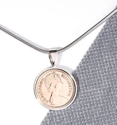 1974 50th Birthday Half Pence Decimal Coin Pendant - Choose The Metal Colour • £13.99