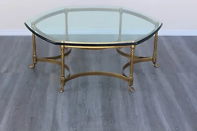 1970's Brass Coffee Table In The Stye Of Maison Jansen Brass Coffee Table • $825