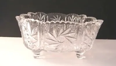 1970's Bohemian Lead Crystal Hand Cut Centerpiece FruitBowl Lge & Heavy RARE • $120