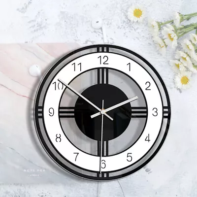 Acrylic Clock Home Living Room Style Wall Clock Silent Transparent Round Clock • $25.89