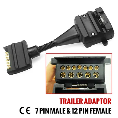 $15.95 • Buy 1pc 12 Pin Female Socket To 7 Pin Flat Male Plug 12v Trailer Adapter Connector