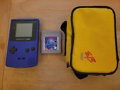 Nintendo Game Boy / Gameboy Color Pocket Console Purple With Tetris & Carry Case • £54.95