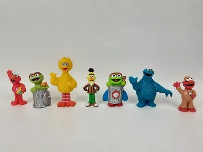 Vintage Sesame Street Lot Of 7 PVC Figures - Big Bird Oscar Cookie Monster Elmo • $14.99