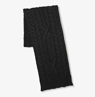 Michael Kors Men's Scarf Cable Knit Black Acrylic  MK Logo One Size • $24