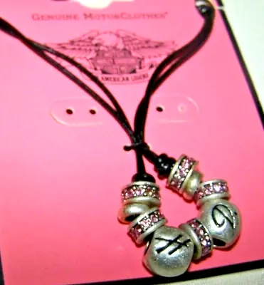 Harley Davidson H.- D Necklace Pink Stones New Old Stock 97676-13VW Limited 18  • $34.99