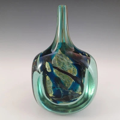 £145 • Buy SIGNED Mdina Maltese Glass 'Tiger' Cube Vase 1977