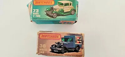 Matchbox Superfast 75 Model A Ford 73 Green & 38 Van Champion In Original Boxes • £9.99