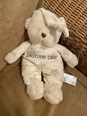 Mothercare Cream Beige Stars My Bedtime Bear Baby Comforter Soft Plush Toy (a18) • £14.99