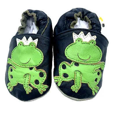 Mini Star Baby Shoes Slippers Boy Girl Size 0-6 Months Soft Sole Green Frog • $7.29