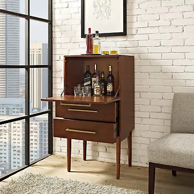 Wooden Spirit Liquor Cabinet Home Vintage Serving Furniture Huge Barware Storage • $439.99