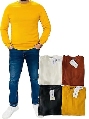 New Mens Sweater LC WAIKIKI Jumper Waffle Knit Crew Neck Cable Pullover Tops 15 • £9.99