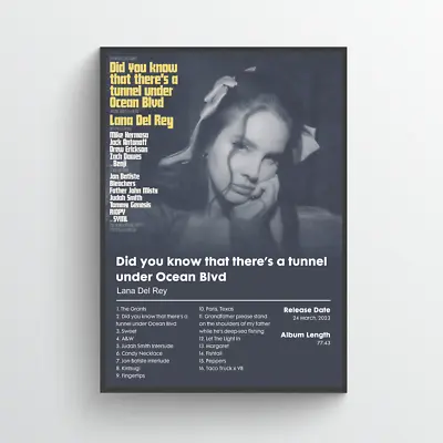 Lana Del Rey Did You Know That There's A Tunnel Under Ocean Blvd Album Poster • £9.99