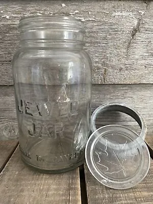 Jewel Canadian Canning Jar Quart With Maple Leaf Insert Vintage Canada Canning • $35