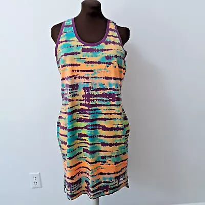 Puma Racer Back Tank Dress Multi Tie Dye Byzantium Size XL • $16