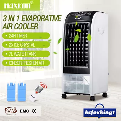 $119.50 • Buy MAXKON Portable Evaporative Air Cooler 3in1 Fan Humidifier Conditioner W/2 Ice