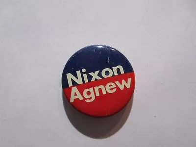 1972 Original Nixon Agnew Campaign Pinback Button Tin Lithograph By Green Duck • $9.99
