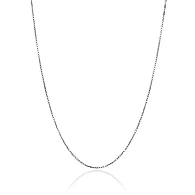 Solid Genuine .925 Sterling Silver 1mm Thin Box Chain Necklace Stamped 925 ITALY • $13.49
