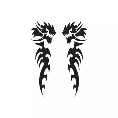 Pair Of Tribal Dragons - Decal Sticker - Multiple Color & Sizes - Ebn224 • $3.71