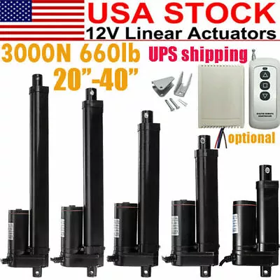 Electric Linear Actuator Motor DC 12V 3000N 660lb 2 ~ 40  Heavy Duty Waterproof • $36.99