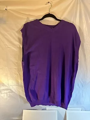 Vest Men's NWT Cotton PURPLE Sweater Pullover 500 By KNOCKOUT * Pre-owned • $16.10