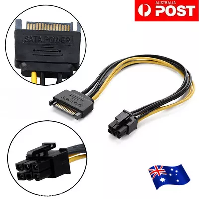 $5.98 • Buy 20CM 15 Pin SATA Power To 6 Pin PCIe PCI-e PCI Express Cable For Video Card AU