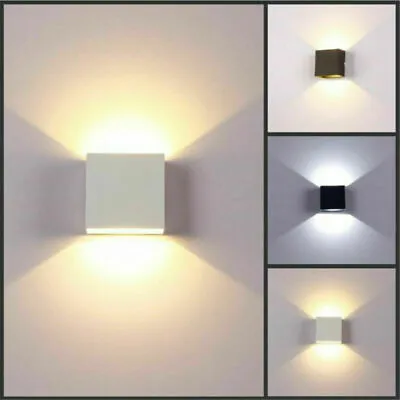 6W Modern Led Wall Lights Up Down Cube Sconce Fixture Lamp Lighting Indoor UK • £9.99