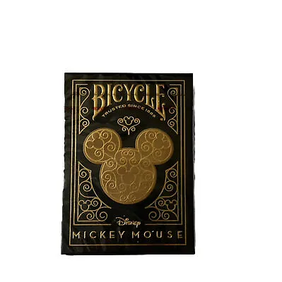 Playing Cards Bicycle Disney Mickey Mouse Inspired Black Gold Air Cushion USA • $11.99