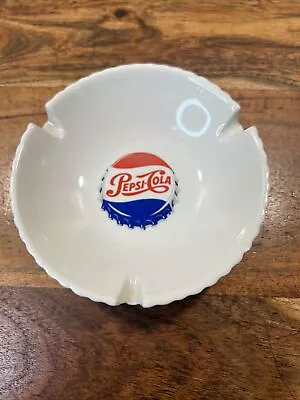 Vintage Pepsi Cola White Ceramic Pepsi Cola Ashtray USA Pottery Marking 788 • $40