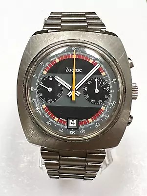 Vintage Zodiac Vintage Racing Chronograph Valjoux 7734 With Original Bracelet • $1049