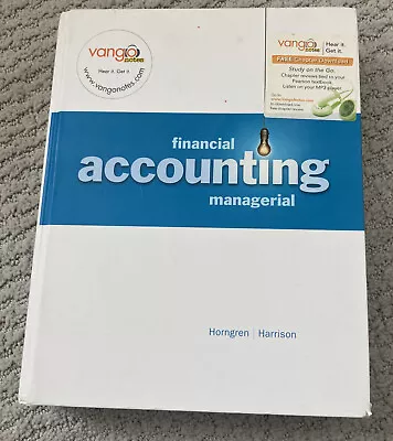 MyAccountingLab Ser.: Financial Accounting Managerial By Charles Horngren... • $10