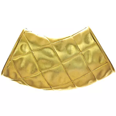 1980s Vintage Scarf Slide Holder Designer Style Quilted Gold Tone Metal Tube • $21.24