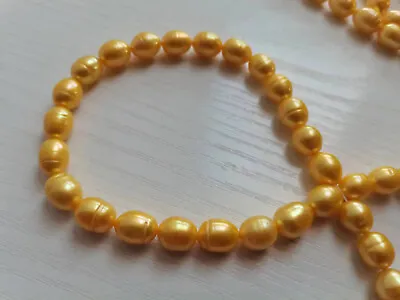 18inch 9-10mm South Sea Gold Pearl Lady Necklace 925s Clasp • $2.25