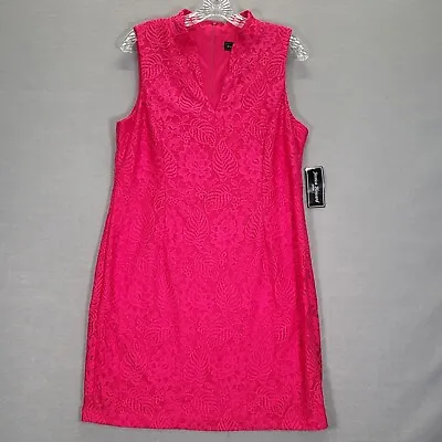 Jessica Howard Womens Pink Lace V-Neck Mini Dress  Petite 14P • $19.95