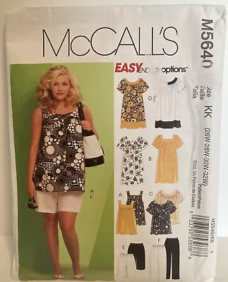 McCalls 5640 Easy Endless Options Tops Dresses Capris UNCUTPattern Woman 26W-32W • $8.99