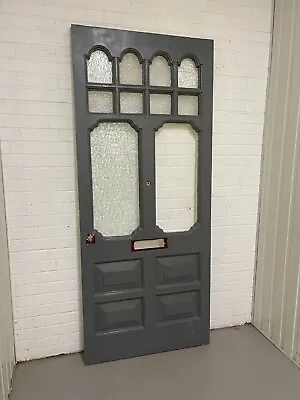 Reclaimed Edwardian Victorian Wooden Panel Front Door 2120 Or 2125 X 902mm • £1095