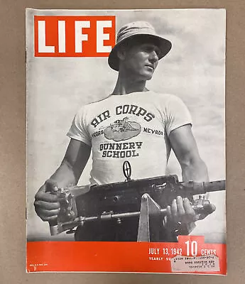 Vintage July 13 1942 LIFE Magazine - Air Corps Gunner~ Good Condition! • $16.99