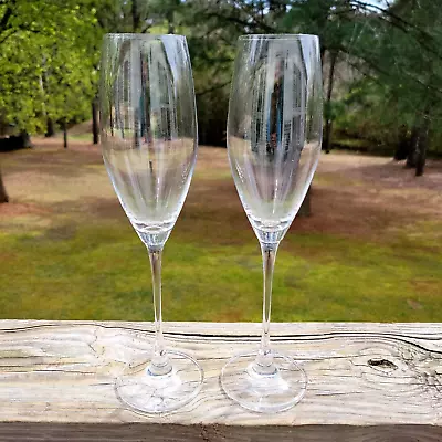 SET Of 2 Villeroy & Boch Wedding Toasting Crystal 10.75  CHAMPAGNE FLUTE GLASSES • $9.99