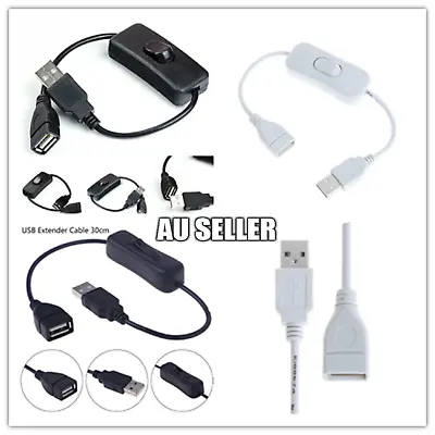 $5.99 • Buy USB Male To Female Extension Cable With ON/OFF Switch Toggle Power  Control 